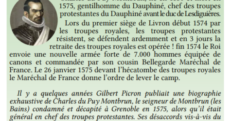 Sur les pas des Huguenots – Conte historique et poétique « L’affaire Charles du Puy-Montbrun »